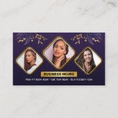 Elegante Paarse & Gouden Afrikaans Haar Vlechten F Visitekaartje (Achterkant)