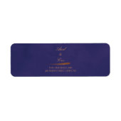 Elegante Paarse & Gouden Agaat Bruiloft Retouradre Etiket (Voorkant)