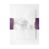 Elegante Paarse Gouden Agaat Marmeren Bruiloft Uitnodigingen Wikkel (Voorkant Voorbeeld)