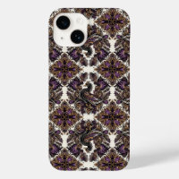 Elegante Paarse gouden Batik Raven iPhone Case