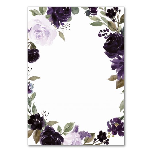 Elegante Paarse gouden bloemige bruiloft behuizing Kaart (Achterkant)