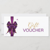 Elegante Paarse & gouden boog cadeaubon (Voorkant)