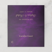 Elegante Paarse gouden bruiloft Edit Plaatskaartje (Buitenkant ongevouwen)