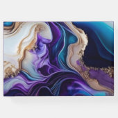 Elegante Paarse, gouden en Blauwgroen bruiloft Gastenboek (Achterkant)