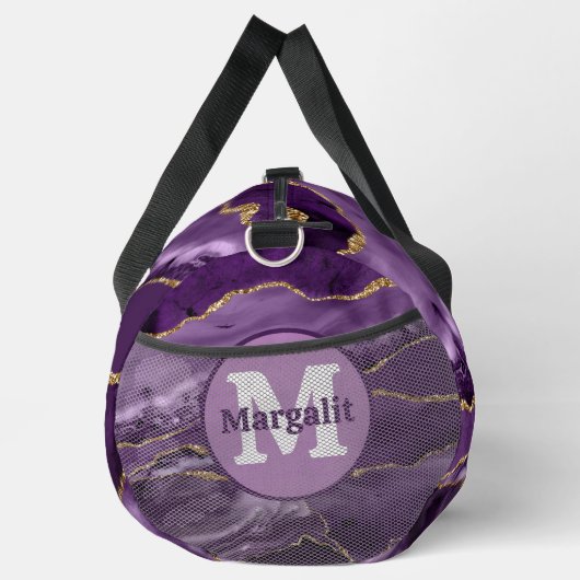 Elegante Paarse gouden glitter agaat grote plunjez Plunjezak (Rechts)