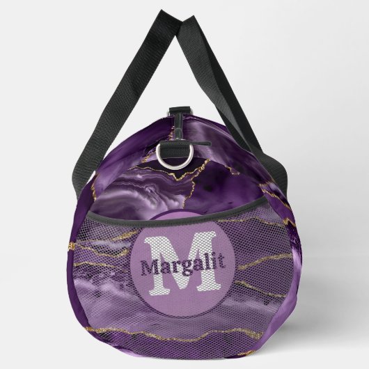 Elegante Paarse gouden glitter agaat grote plunjez Plunjezak (Rechts)