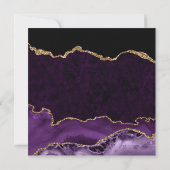 Elegante Paarse Gouden Glitter Agate Bruiloft Kaart (Achterkant)