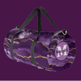 Elegante Paarse Gouden Glitter Agate Grote Reistas Plunjezak