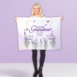 Elegante Paarse Gouden Lavendel We houden van je o Fleece Deken