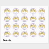 Elegante Paarse & Gouden Tiara Quinceanera Sticker (Vel)