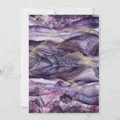 Elegante Paarse gouden vloeibare inkt bruiloft Kaart (Achterkant)