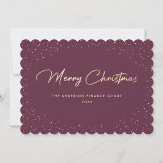 Elegante Paarse Gouden Zakelijke Kerstkaart