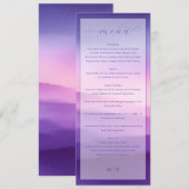 Elegante Paarse Gradiënt Trouwmenu Menu (Voorkant / Achterkant)