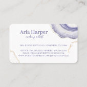 Elegante Paarse & Grijze Geode Gold Glitter Agaat Visitekaartje (Achterkant)