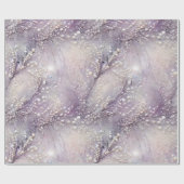 Elegante Paarse Grijze Parel Kralen Tak Moonlit Cadeaupapier (Vlak)
