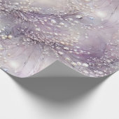 Elegante Paarse Grijze Parel Kralen Tak Moonlit Cadeaupapier (Hoek)