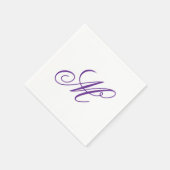 Elegante Paarse groene monogram Initiaal Servet (Hoek)