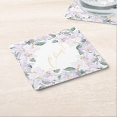 Elegante Paarse & groene Waterverf Proost! Kartonnen Onderzetters (Schuin)