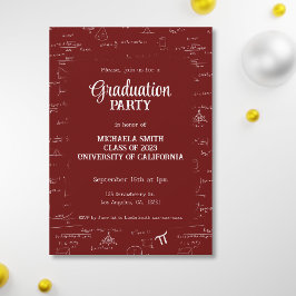 Elegante paarse hand-lettering wiskunde afstuderen kaart