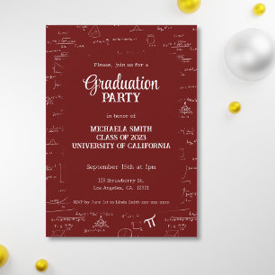 Elegante paarse hand-lettering wiskunde afstuderen kaart