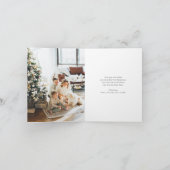 Elegante Paarse Holly Foto Vrolijk Kerstfeest Gevo Feestdagen Kaart (Binnen)