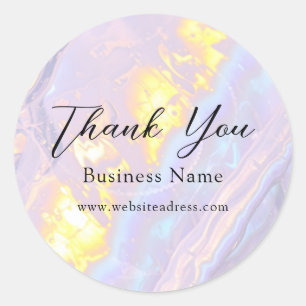 Elegante Paarse holografische dank u Ronde Sticker