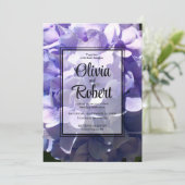 Elegante Paarse hortensia bloem bloemenbruiloft Kaart (Staand voorkant)