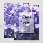 Elegante Paarse hortensia bloem bloemenbruiloft Kaart (Voorkant / Achterkant)