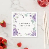 Elegante Paarse hortensia bloemenbruiloft Servet (Insitu)