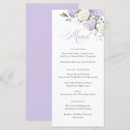 Elegante paarse hortensia groen weddingmenu menu