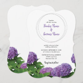 Elegante Paarse Hortensia Huwelijksuitnodigingen Kaart