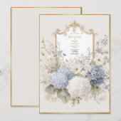 Elegante Paarse Hortensia's Vintage Bruiloft Kaart (Voorkant / Achterkant)