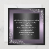 Elegante Paarse huwelijksverjaardag Uitnodiging (Achterkant)