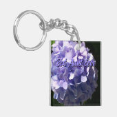 Elegante Paarse Hydrangea paarse bloemen beste Tan Sleutelhanger (Voorkant Links)