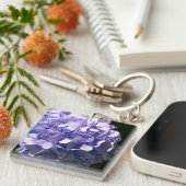 Elegante Paarse Hydrangea paarse bloemen beste Tan Sleutelhanger (Voorkant Rechts)