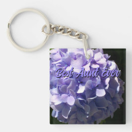 Elegante Paarse Hydrangea paarse bloemen beste Tan Sleutelhanger