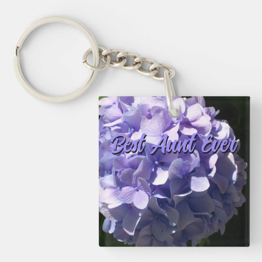 Elegante Paarse Hydrangea paarse bloemen beste Tan Sleutelhanger (Voorkant)