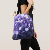 Elegante Paarse Hydrangea paarse bloemen beste Tan Tote Bag (Dichtbij)