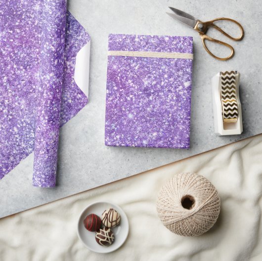 Elegante Paarse Iridiserende Gradiënt Glitters Cadeaupapier (Crafts)