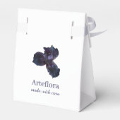 Elegante Paarse Iris Bloem Bloemisterij Branding Bedankdoosjes (Achterkant)