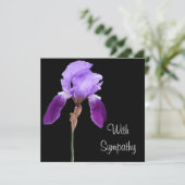 Elegante paarse iris bloem fine art lila sympathie kaart (Staand voorkant)