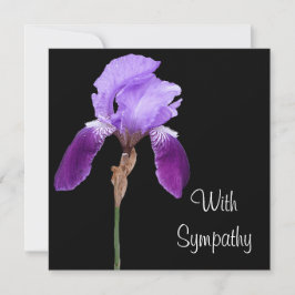 Elegante paarse iris bloem fine art lila sympathie kaart