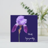 Elegante paarse iris bloem fine art lila sympathie kaart (Staand voorkant)