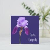 Elegante paarse iris bloem fine art sympathie lief kaart (Staand voorkant)