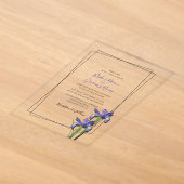 Elegante Paarse Iris Trouwkaarten Acryl Uitnodigingen (Laagn)