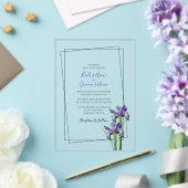 Elegante Paarse Iris Trouwkaarten Acryl Uitnodigingen (Insitu (Huwelijk))