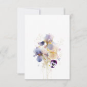 Elegante Paarse Iris Waterverf Tuin Bruiloft Save The Date (Achterkant)