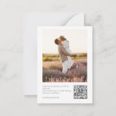 Elegante Paarse kalligrafie QR Code Foto Notitiekaartje (Achterkant)