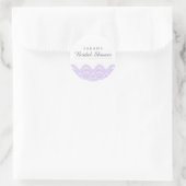 Elegante paarse kant bruiloft sticker (Tas)