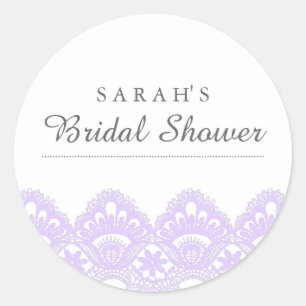 Elegante paarse kant bruiloft sticker